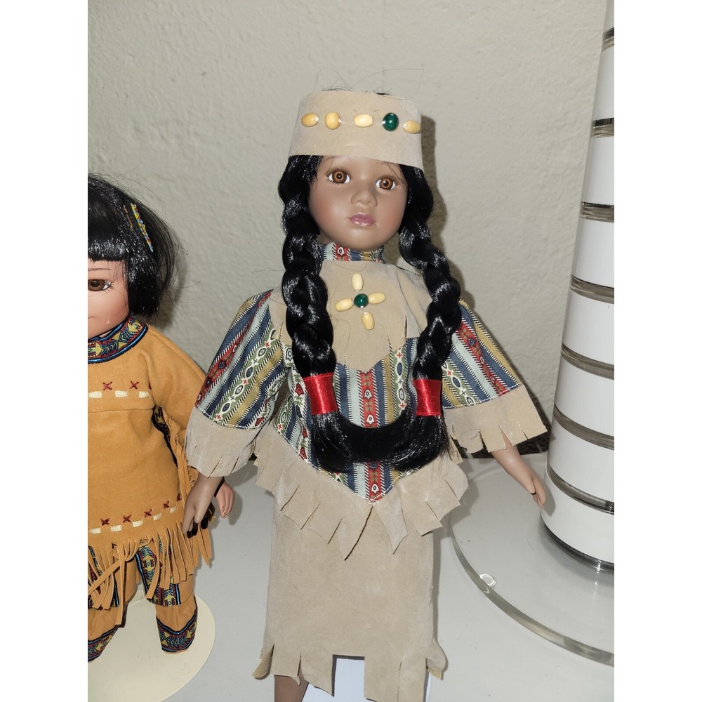 Porcelain Native American Doll Figures Lot Of 4 - Picture 2 of 11